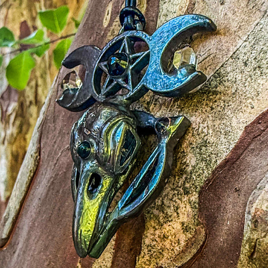 Raven Statement piece w/ Diamond Herkimers, Smoked Opals, Black Spinel & Blue Labradorite