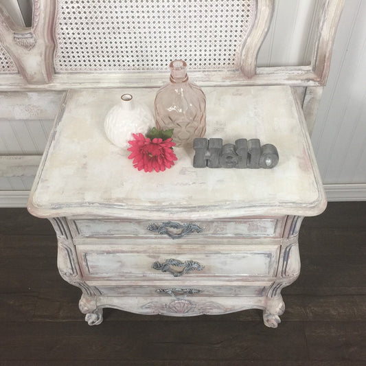 SOLD~ NOT AVAILABLE ~ Old World French Provincial Headboard & Nightstand