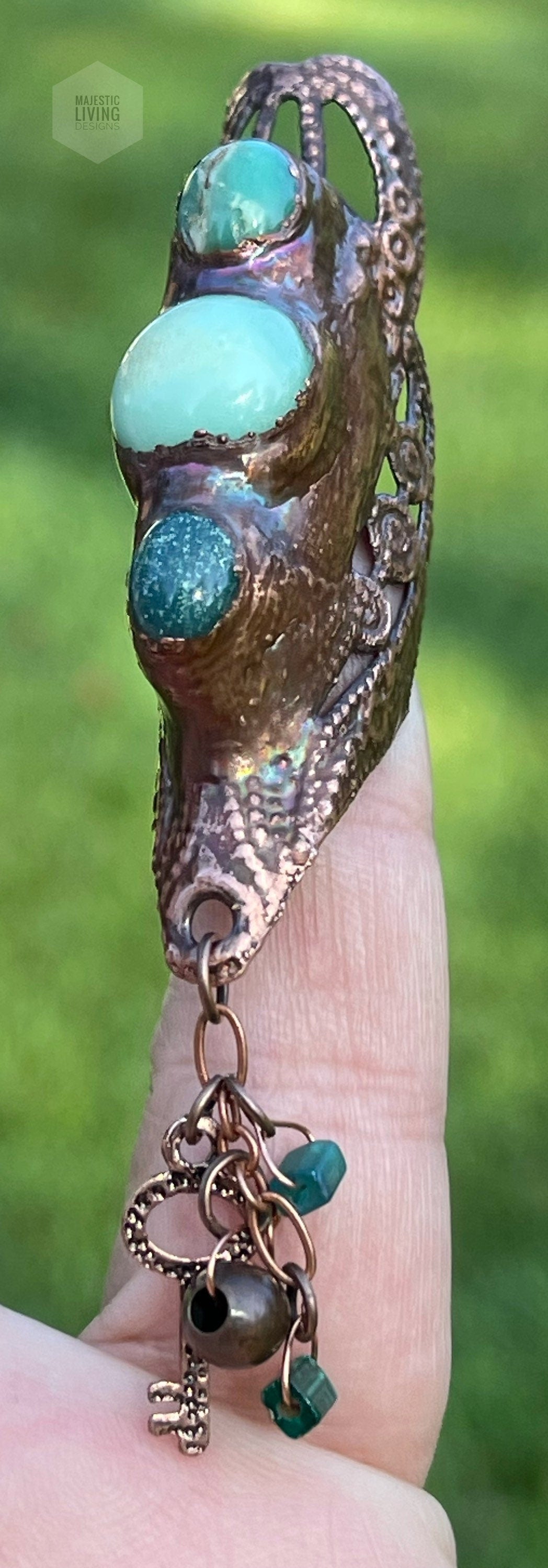 Dreadbead • Locbead • Hair Jewelry • Chrysoprase Jewelry • Dread decoration • Loc decoration • Hair wrap • Gemstone Dreadbead Electroformed