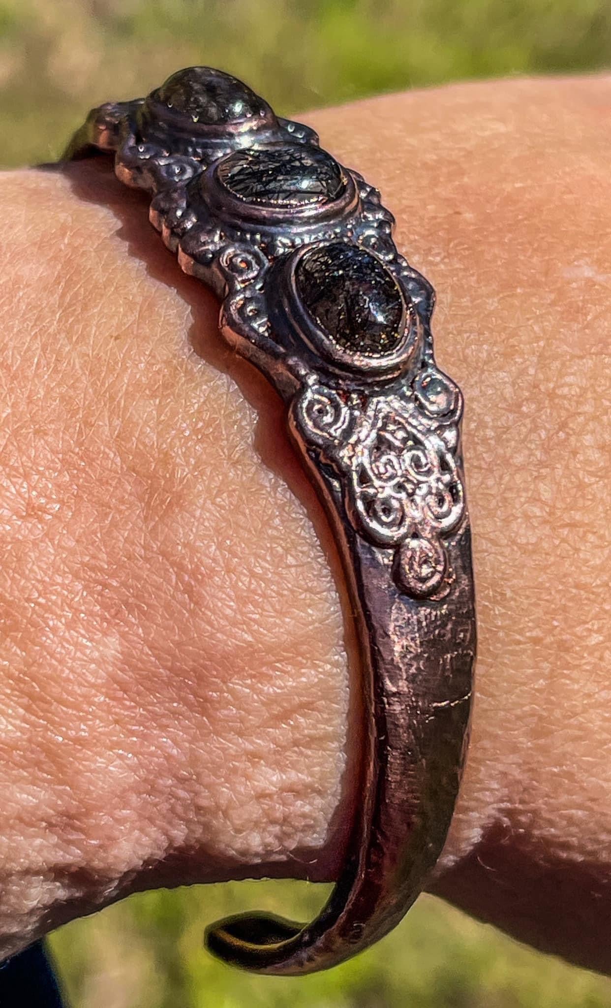 Black Rutilated Quartz Bangle