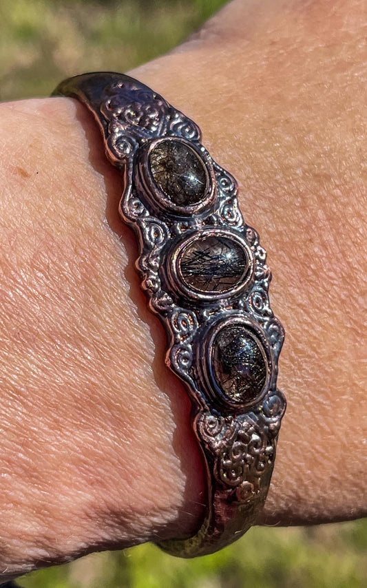 Black Rutilated Quartz Bangle
