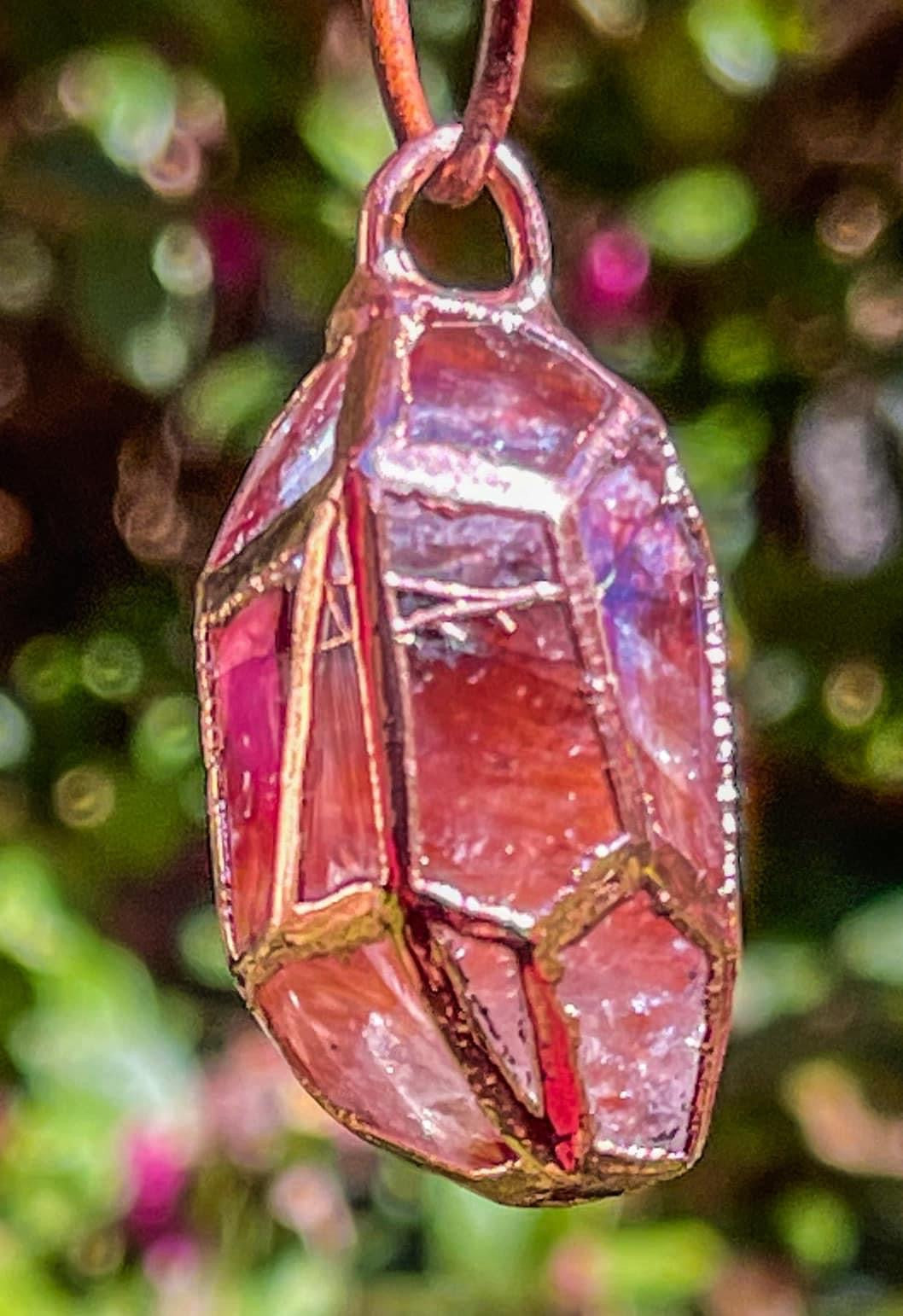 Electroformed Fire Quartz Pendant