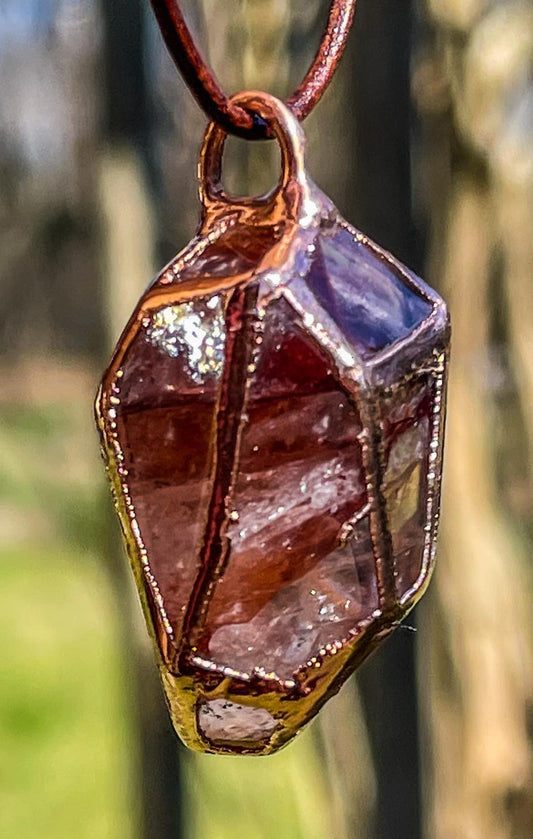 Electroformed Fire Quartz Pendant
