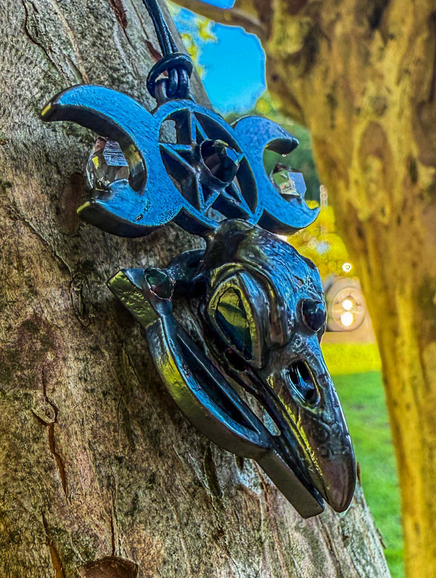 Raven Statement piece w/ Diamond Herkimers, Smoked Opals, Black Spinel & Blue Labradorite
