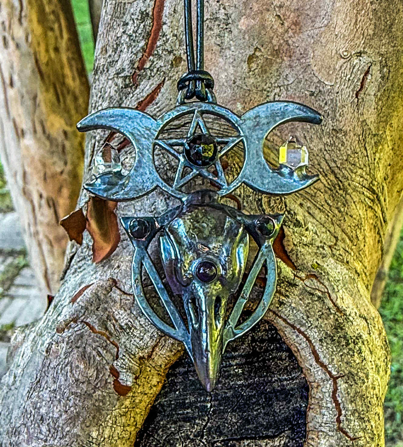 Raven Statement piece w/ Diamond Herkimers, Smoked Opals, Black Spinel & Blue Labradorite