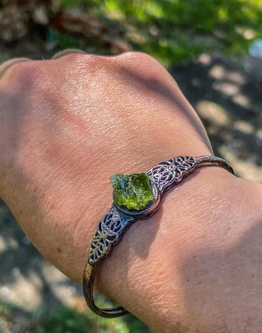 Custom Peridot Cuff Bracelet