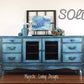 SOLD~ Media Console layered blues and greens Majestic Living