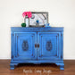 SOLD! ~Cabinet / Media Console/ Entryway ~ Blue Asian -Distressed  MAJESTIC LIVING