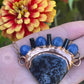 Indigo Gabbro Pendant • Dumortierite Jewelry •  Black Tourmaline Jewelry • Hippie Jewelry • Electroformed • Gifts for her • Stocking Stuffer
