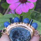 Indigo Gabbro Pendant • Dumortierite Jewelry •  Black Tourmaline Jewelry • Hippie Jewelry • Electroformed • Gifts for her • Stocking Stuffer