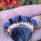 Indigo Gabbro Pendant • Dumortierite Jewelry •  Black Tourmaline Jewelry • Hippie Jewelry • Electroformed • Gifts for her • Stocking Stuffer