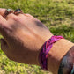 Rose Leather Mystery Braid Bracelet w/ Purple Color-shift Highlights