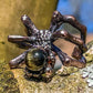Gold Sheen Obsidian Spider Ring