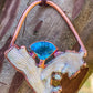White Coral & Blue Topaz Pendant