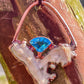 White Coral & Blue Topaz Pendant