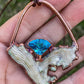 White Coral & Blue Topaz Pendant