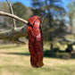 Mahogany over Saddle Tan Mystery Braid Leather Bracelet w/ Basket Weave Tooling