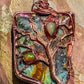 Chrysocolla w/ Hematite & Ethiopian Welo Opals TOL (Tree of Life) Pendant